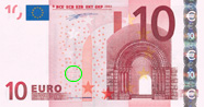 10 Euro-Schein mit Produktionscode-Markierung